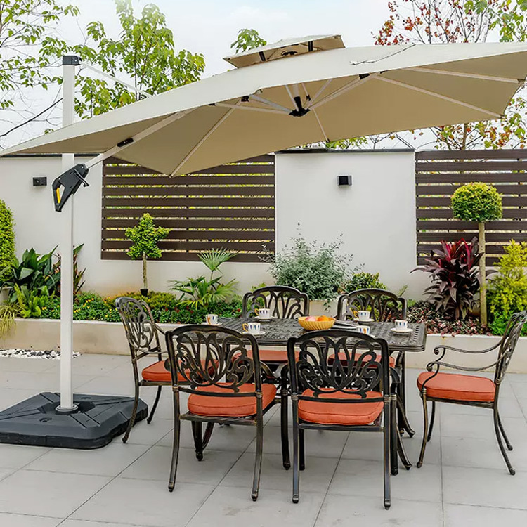 Outdoor Round Large Cantilever Umbrella Windproof Heavy Duty Sun Umbrella for Garden Deck Pool Patio Umbrella