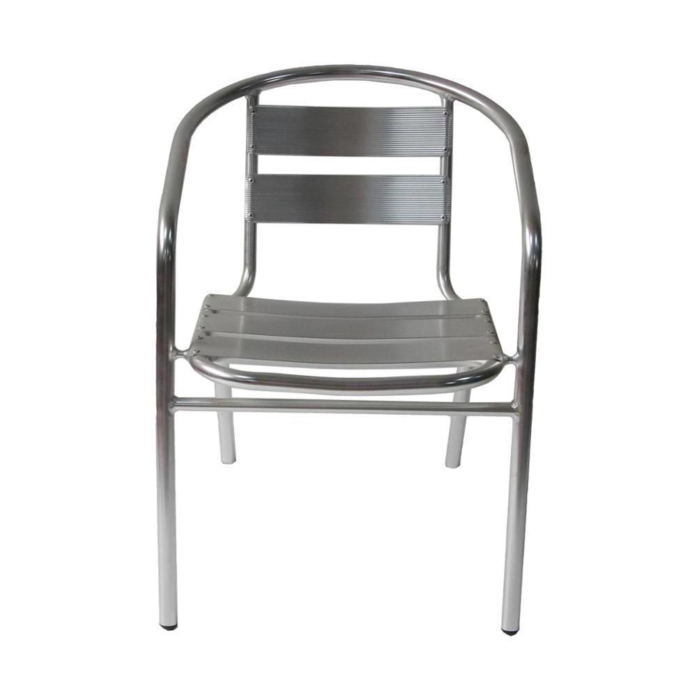 Modern Stackable Armrest Cafe Bistro Patio Cast Outdoor Aluminium Chair