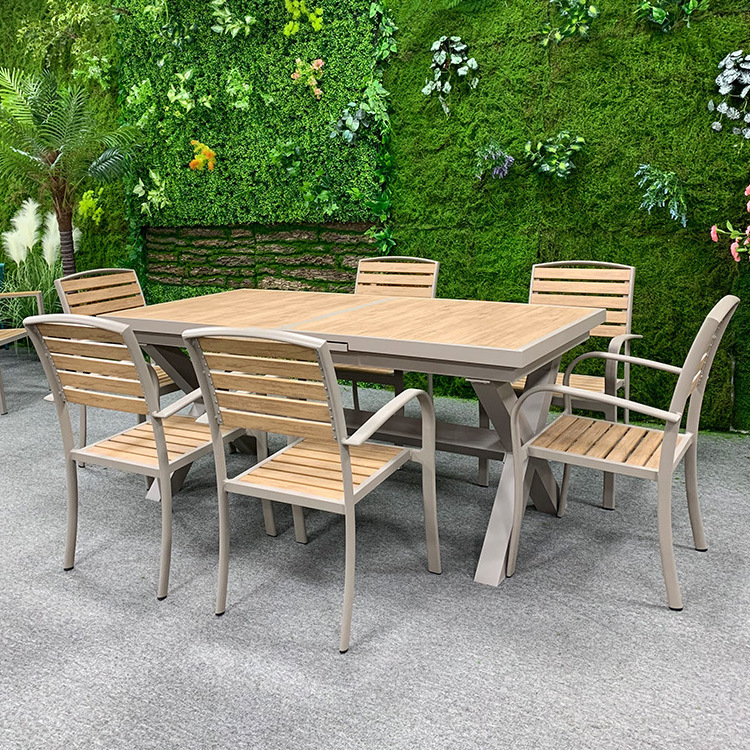 Factory Manufactured Wood Rectangle 6 Seater Dining Set Plastic Wooden Tables And Chairs