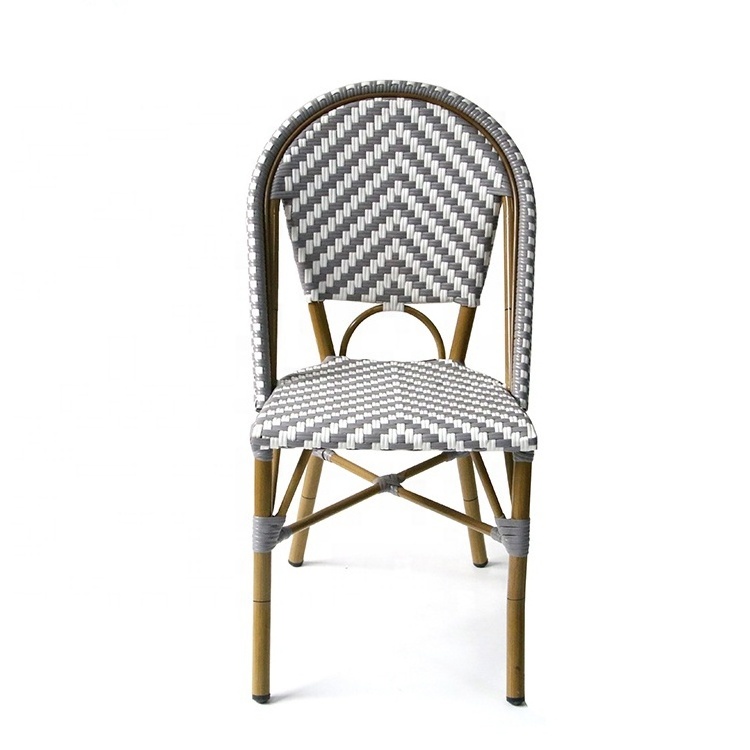 Wholesale Discount Outdoor Balcony French Cafe Bistro Rattan Aluminum Wicker Chairs rattan / wicker chairs