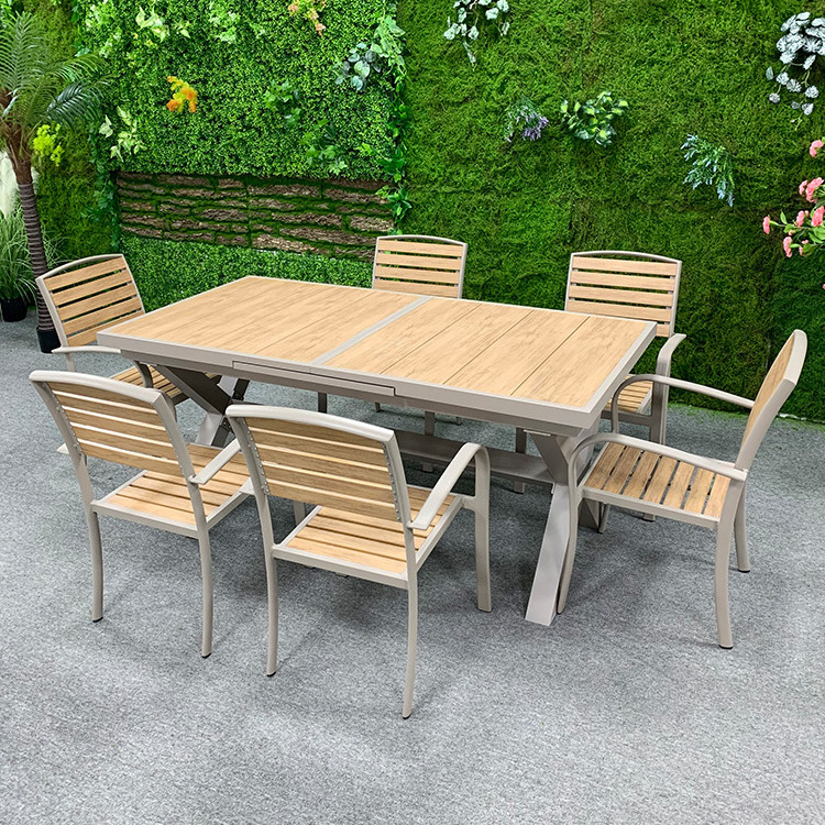 Factory Manufactured Wood Rectangle 6 Seater Dining Set Plastic Wooden Tables And Chairs