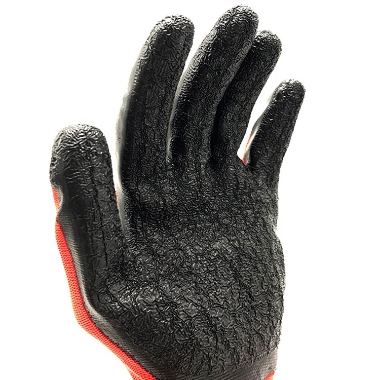 wholesale construction anti slip grip guantes latex rubber coated Industrial safety rubber hand protective safety glove