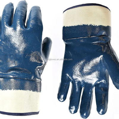 Industrial Cotton Nitrile Work Oil Resistant safety wholesale Hand Gloves nitrile coated custom glove for work guantes