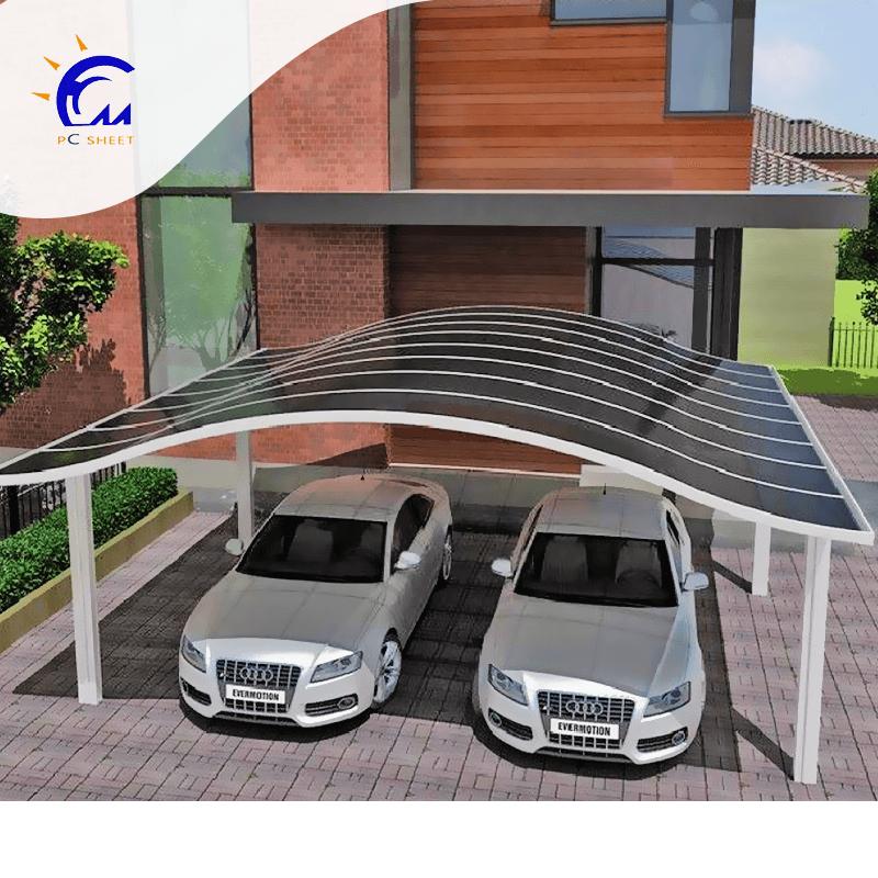 Hangmei  Polycarbonate Roofing Aluminum Frame Double Carport Garage Car Port