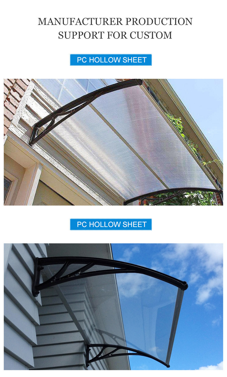 Front door canopy porch rain protector awning lean to roof shelter Shade, Frameless glass canopy with stainless steel hardwares