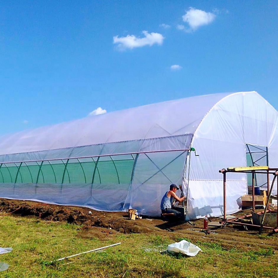 Retractable Roof Greenhouses With Plastic Film With Metal Structures