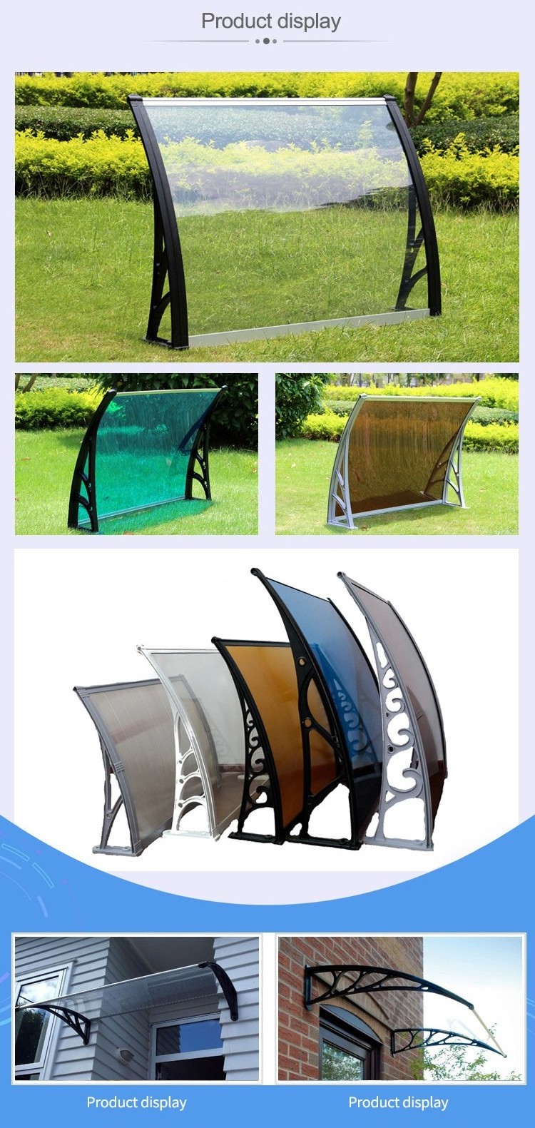 Polycarbonate door canopy and awnings/decorative window awning/ aluminum awning