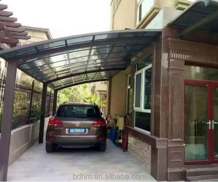 Transparent solar panels 100% bayer material solid polycarbonate for car parking shed