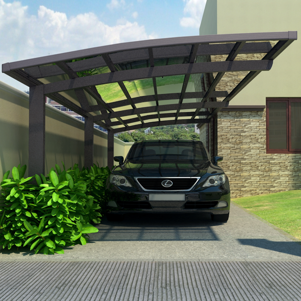 6x3m Garage Prefab Luxury 2 Post Waterproof Car Port Alu Parking Aus Aluminium Door Japanese Single Slope Carport