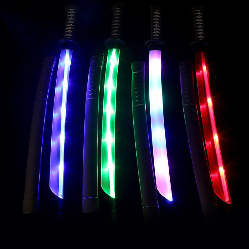 Lightsaber Samurai Sword Multi Color Flash Sword Little Boy Girl Toy Wholesale Led Flashing Light Up Sword For Party Cosplay