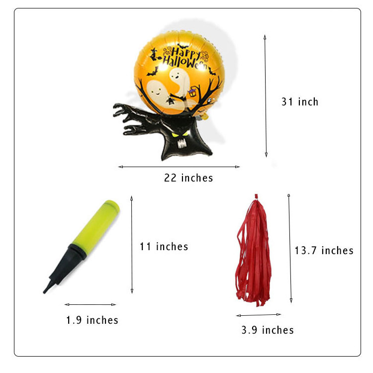 balloon inflator helium arch 3 in 1 set for party decoration yellow and black foil magic halloween balloons arch kit