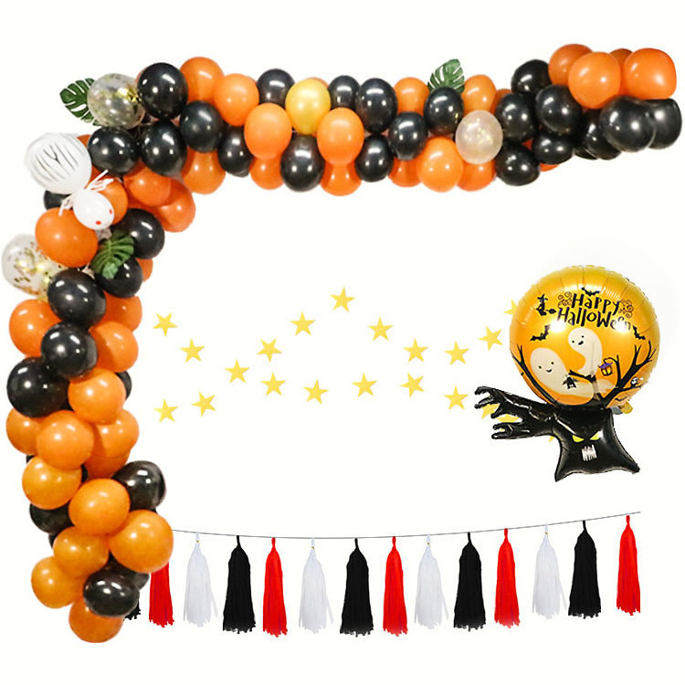 balloon inflator helium arch 3 in 1 set for party decoration yellow and black foil magic halloween balloons arch kit