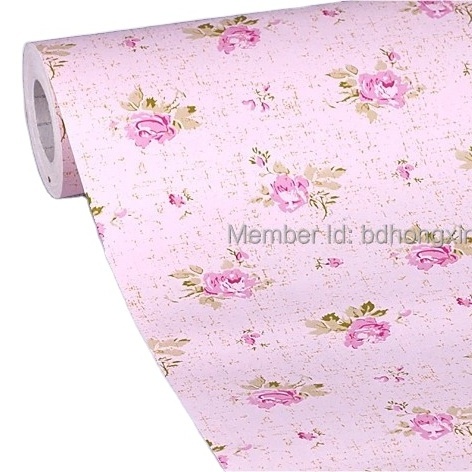 Factory Supply Girls Bedroom wall panels decoration Pink Self Adhesive pvc wallpaper for walls