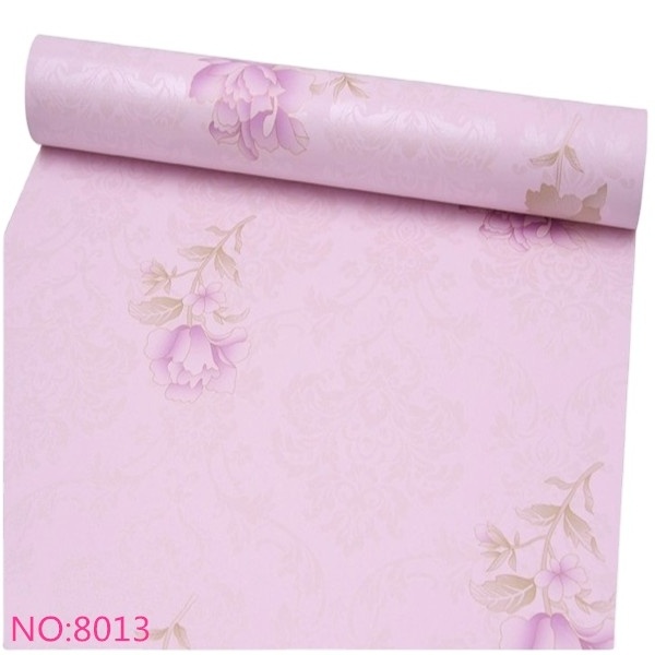 hot selling pink waterproof 3d pvc adhesive wallpaper for Living Room