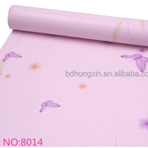 Factory Supply Girls Bedroom wall panels decoration Pink Self Adhesive pvc wallpaper for walls