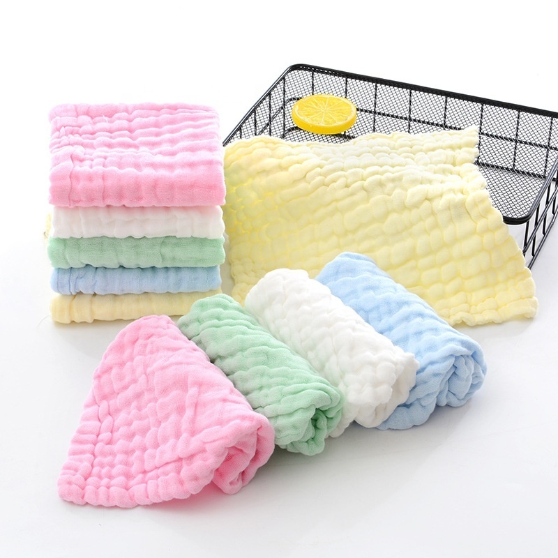 Muslin 6 Layers Cotton Soft Baby Towels Baby Face Towel Handkerchief Bathing Feeding Face Washcloth Wipe Burp Towel Cloth