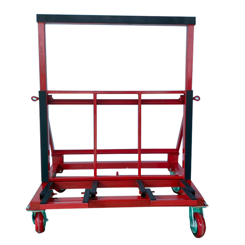 2023 High load-bearing red glass transport rack with 10mm thick rubber pad