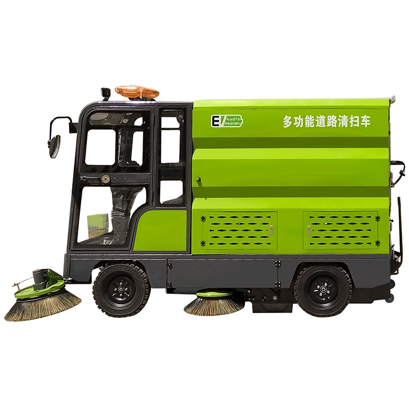 Customized New Electric Multipurpose compact sprinkler truck with high-pressure water gun ride-on street road sweeper