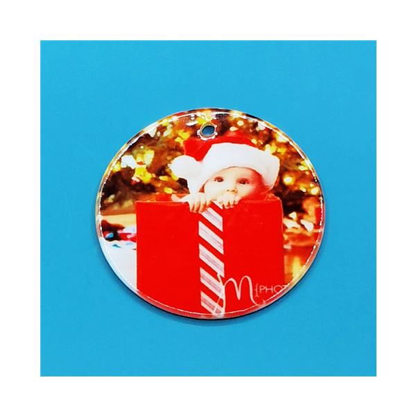 Wholesale 3 inch Round Circle Sublimation Blank Ceramic Ornaments Flat Christmas Ornament porcelain ornament blanks