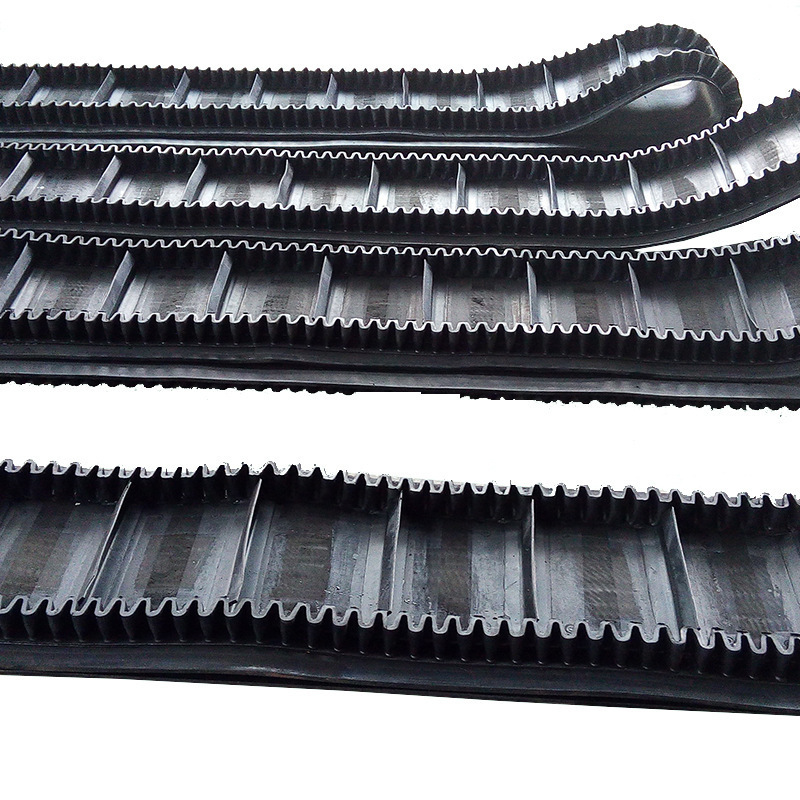 Side wall conveyor belt EP200 fabric large angle rubber corrugated sidewall conveyor belt