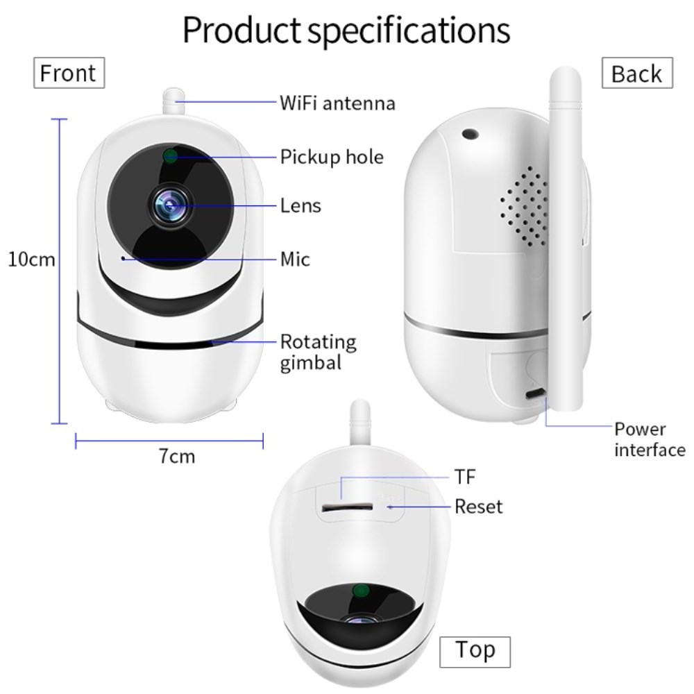 V380 3MP 360 infrared Wireless Security Surveillance IP Camera  Home Security Smart Wireless Camara with Motion Detection