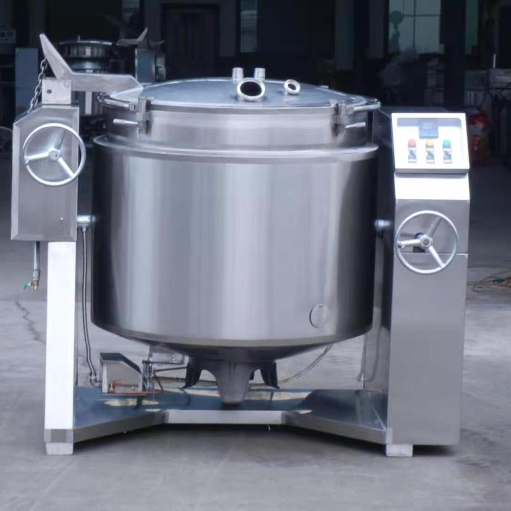 High Efficiency Easy Operation Tilting cooking and boiling pot with mixer and lid