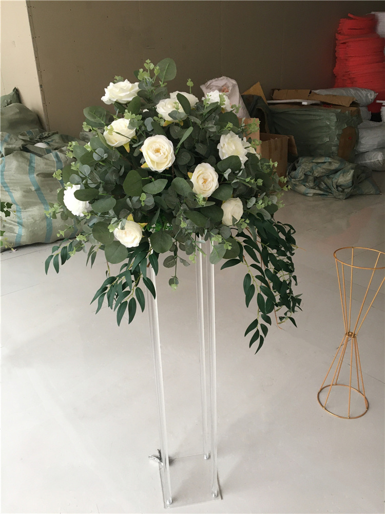 Eucalyptus Leaves Wedding Flower Balls Wedding Table Centerpieces Rose Artificial Flower Ball