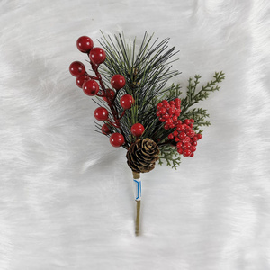 Christmas Decorations Holly Berry Stems Christmas Picks Spray Red Berry Artificial Christmas Pine Branch for Wreath