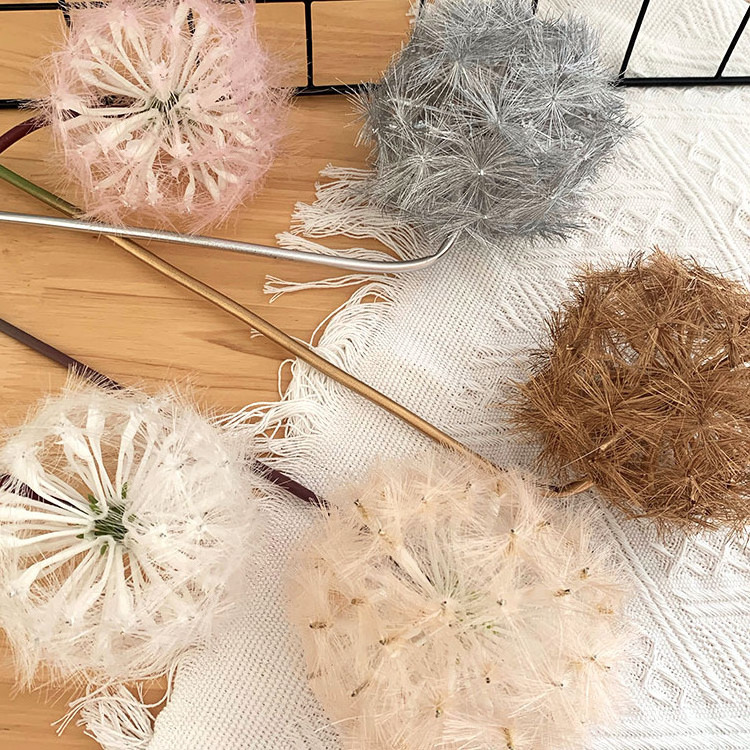 Artificial Flowers 10cm White Dandelion Decorative Plastic Silk Dandelion Flowers