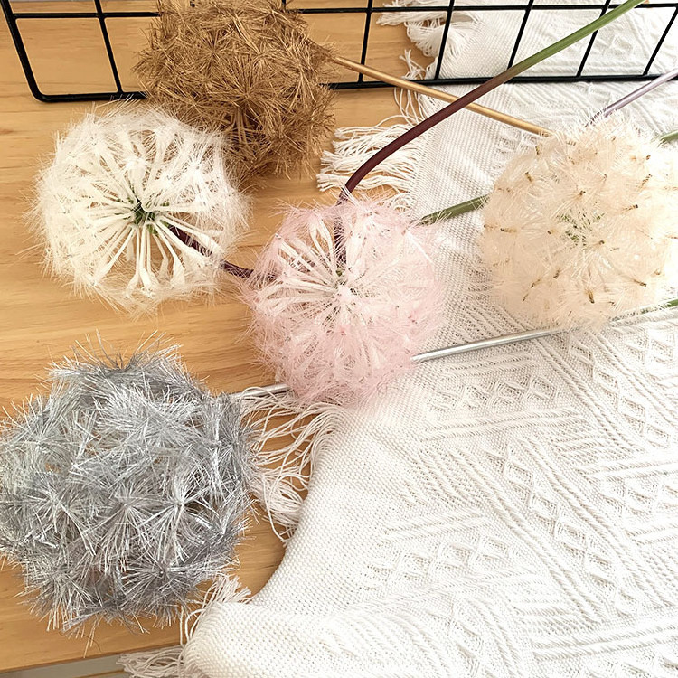 Artificial Flowers 10cm White Dandelion Decorative Plastic Silk Dandelion Flowers