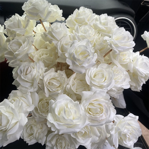 Silk Flower Roses White Wedding Bundle Rose 5 Heads Roses Artificial Flower For Decoration