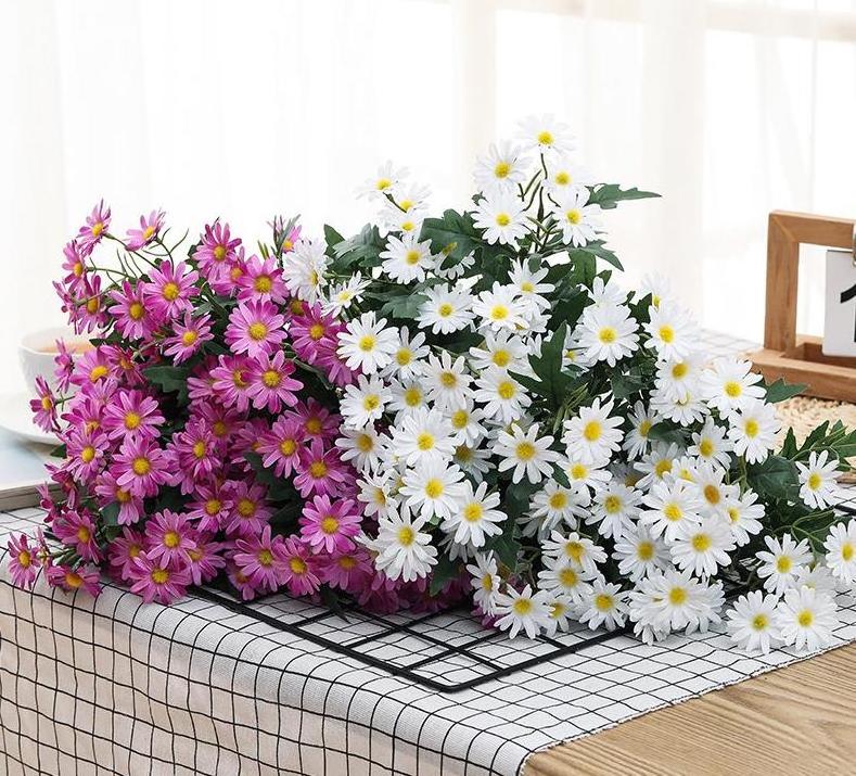 Simulation Small Chrysanthemum Sunflower Wedding Home Decorations White Artificial Flower Daisy