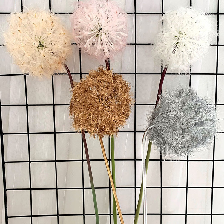 Artificial Flowers 10cm White Dandelion Decorative Plastic Silk Dandelion Flowers