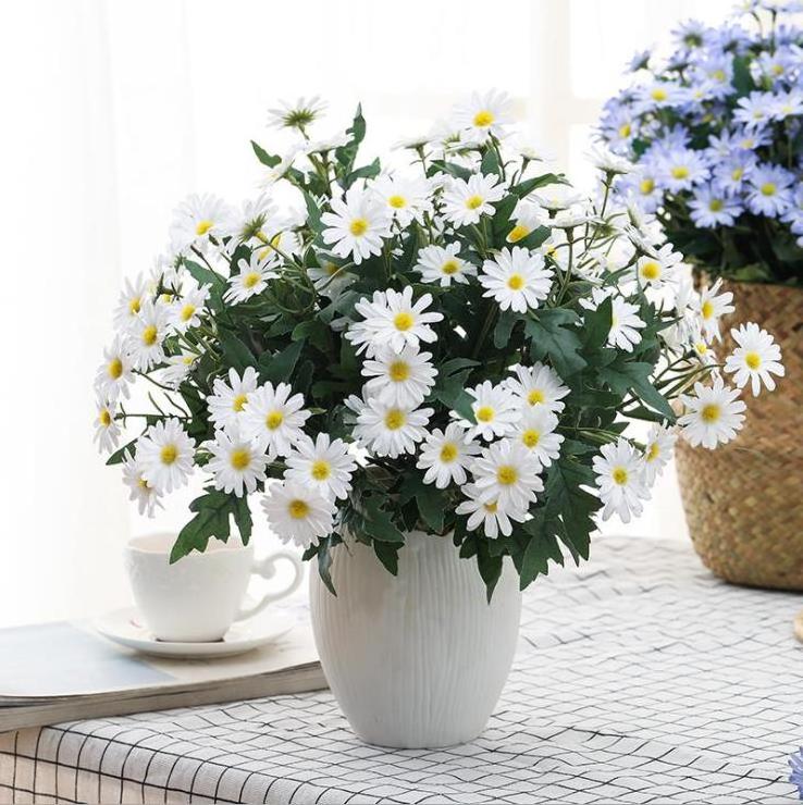 Simulation Small Chrysanthemum Sunflower Wedding Home Decorations White Artificial Flower Daisy