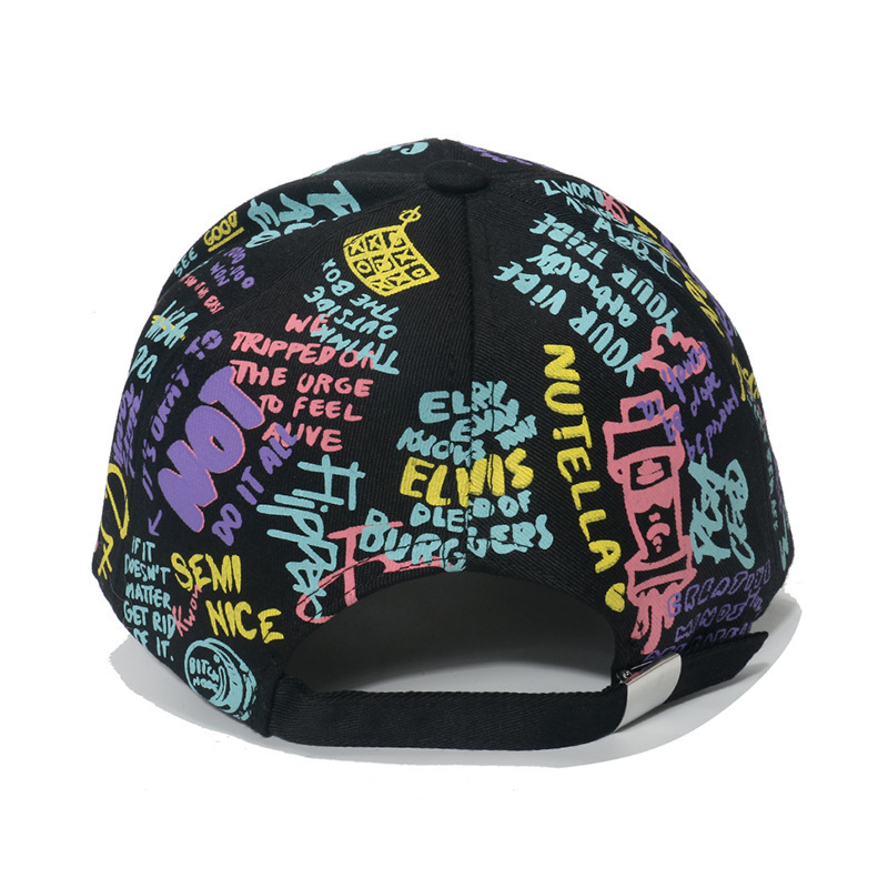 New design fashion printing peaked cap Custom logo casual graffiti baseball cap