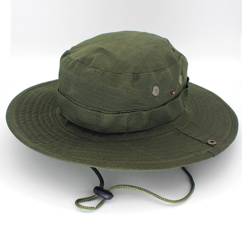 Outdoor climbing fishing bucket hat Fisherman Leisure jungle round brimmed polyester bucket hats