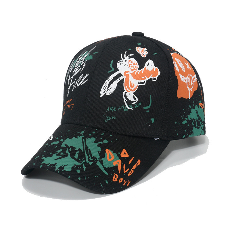 New design fashion printing peaked cap Custom logo casual graffiti baseball cap