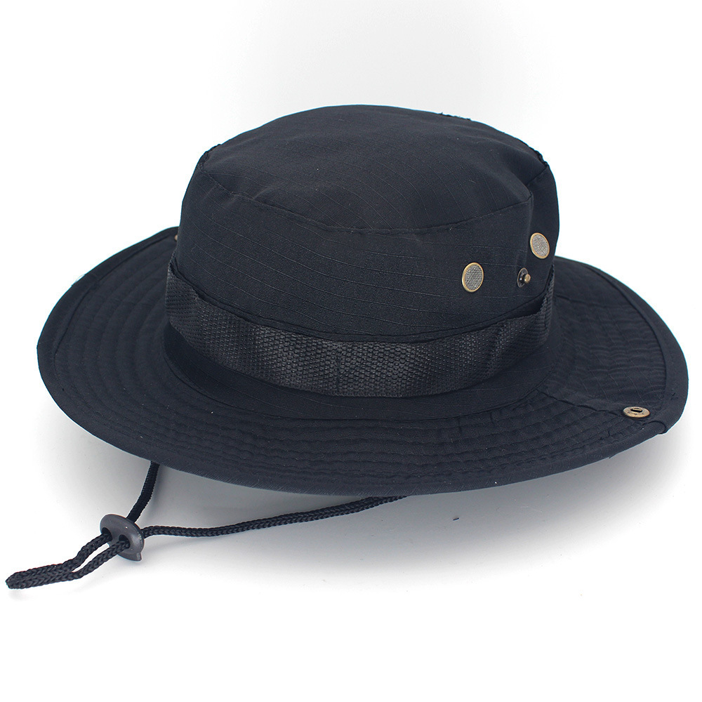 Outdoor climbing fishing bucket hat Fisherman Leisure jungle round brimmed polyester bucket hats