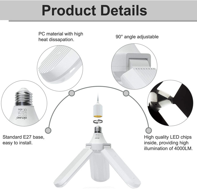 Manufacturer Supply Fan Blade bulb 220V Deformable Led Bulb lighting light fan shape led light bulb