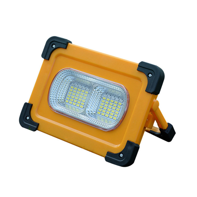 outdoor rechargeable portable led working floodlight stand hand lamp solar led work light USB twin head work light