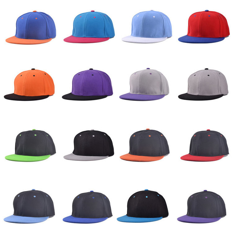 Wholesale Yupoong Blank Plain China factory OEM Custom Embroidery Two Tone Basketball Snapback Hat