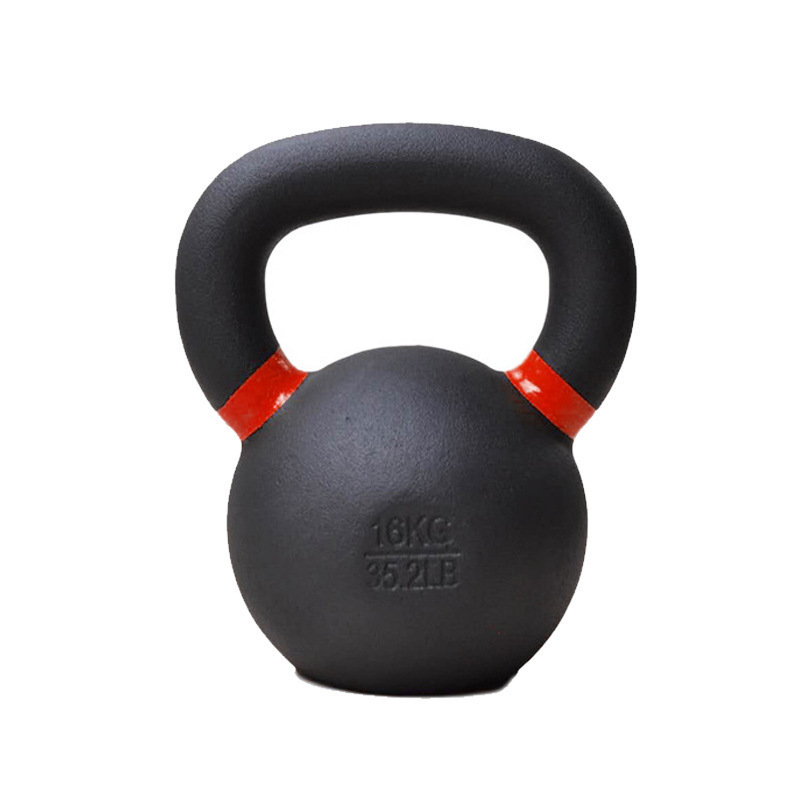 Factory outlet custom Logo 4kg -32kg 9LB-70LB  black Spray paint cast iron kettle bells for gym fitness kettlebells