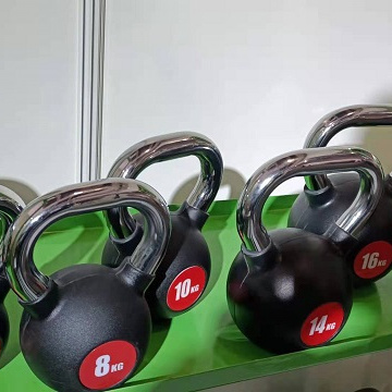 Hot sale Gym encapsulation with rubber Custom logo Black Rubber steel kettlebell