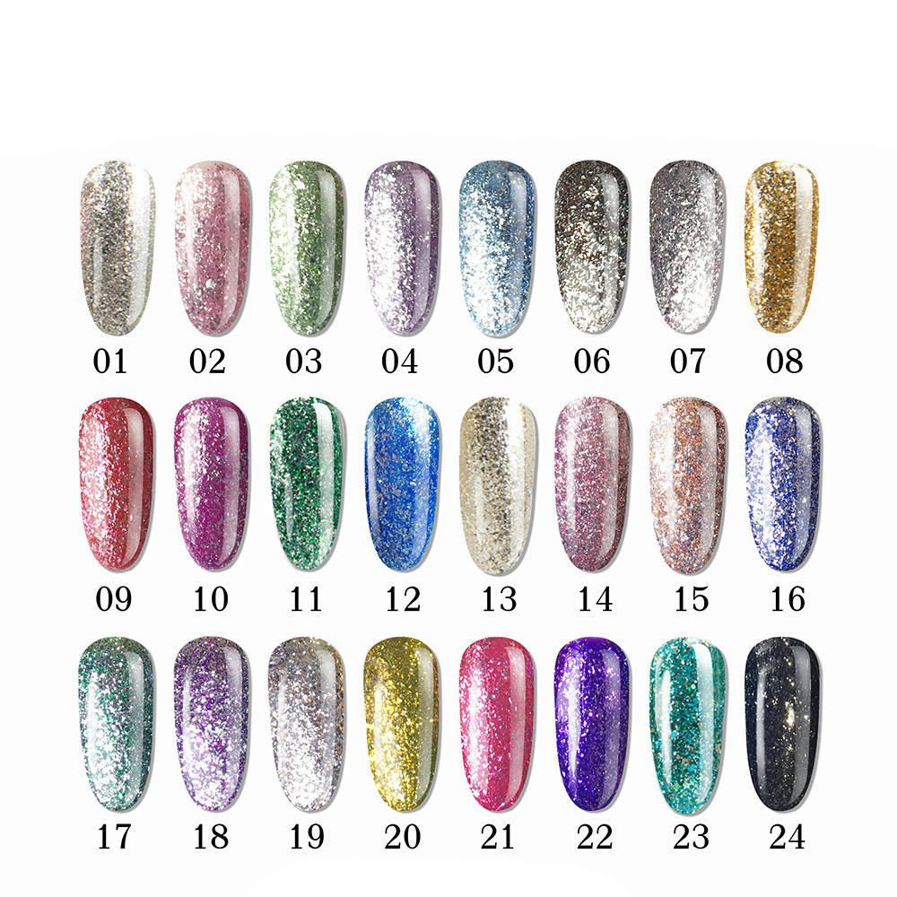 Home making 2023 Professional Use Glitter Gel Diamond Bling Gel 38 Colors Nail Arts Factory Supply