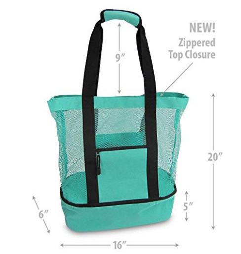 Popular Outdoor Travel Picnic Pack Beach Insulation Ice Pack Mesh Cloth Beach Bag Multifunctional Cooler Bag