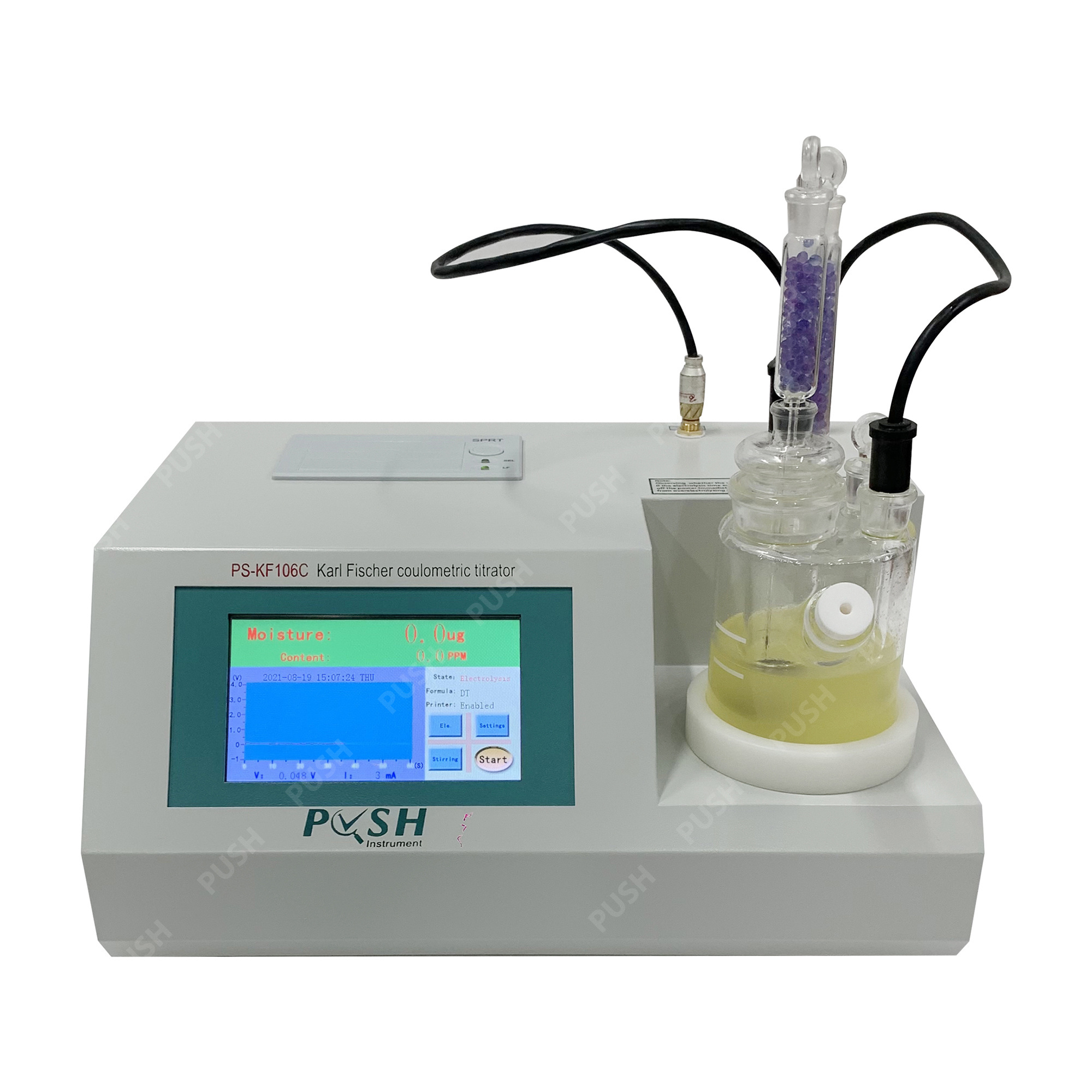 Push electrical titrator Automatic Oil Water Content Test Apparatus Karl Fischer Analyzer