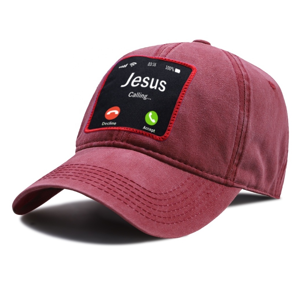 custom heat transfer high quality custom iron on woven patch woven embroidered patch patches jesus dad caps cap hats hat