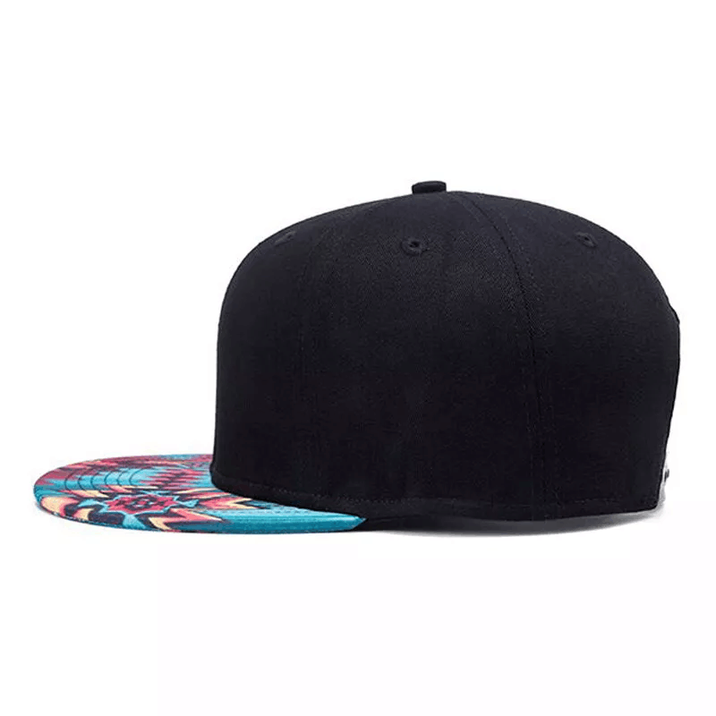 snap back caps hats Brim over print for small heads men with brims Plastic buckle Customizable logo 5 panel cap