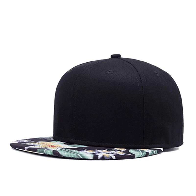 snap back caps hats Brim over print for small heads men with brims Plastic buckle Customizable logo 5 panel cap