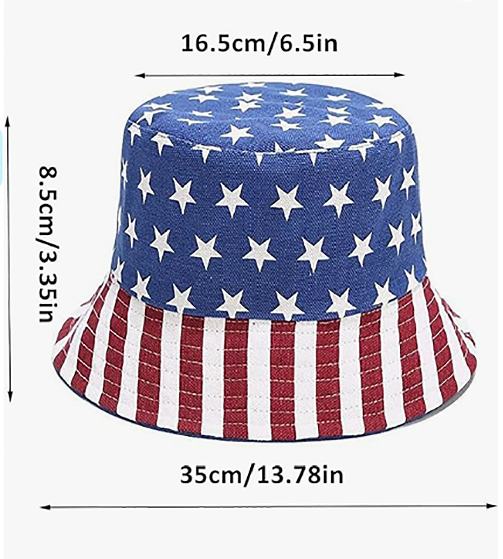 USA US American flag all over printed printing sun beach double sided farmer bucket chapeau gorras caps hats for men women